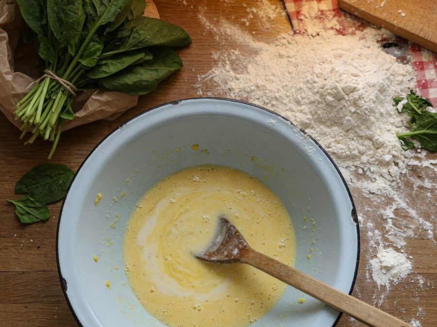 Korak 1 — omlet sa spanaćem
