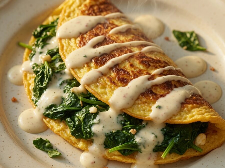 Korak 4 — omlet sa spanaćem