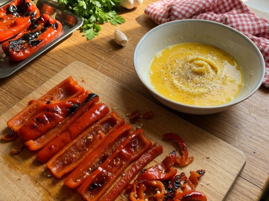 Korak 1 — omlet sa paprikama