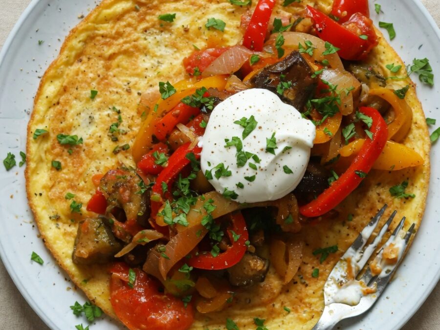 Korak 3 — omlet sa povrćem i pavlakom