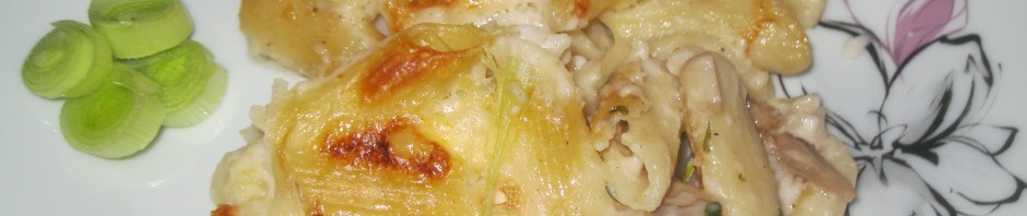 ZAPEČENE MAKARONE SA PRAZILUKOM I SIROM